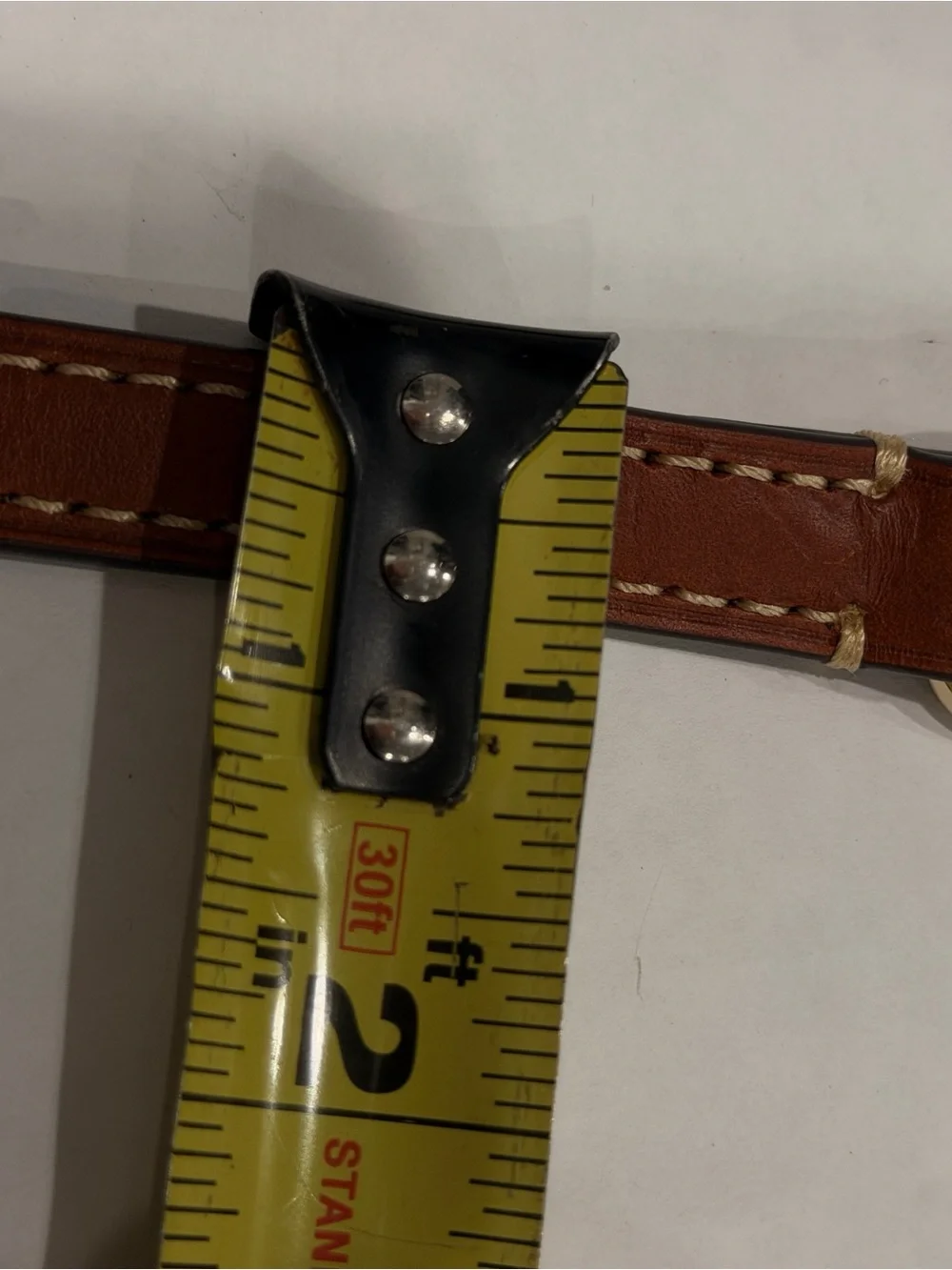 Adjustable Brown Leather Messenger Bag Strap with Light Gold Hardware